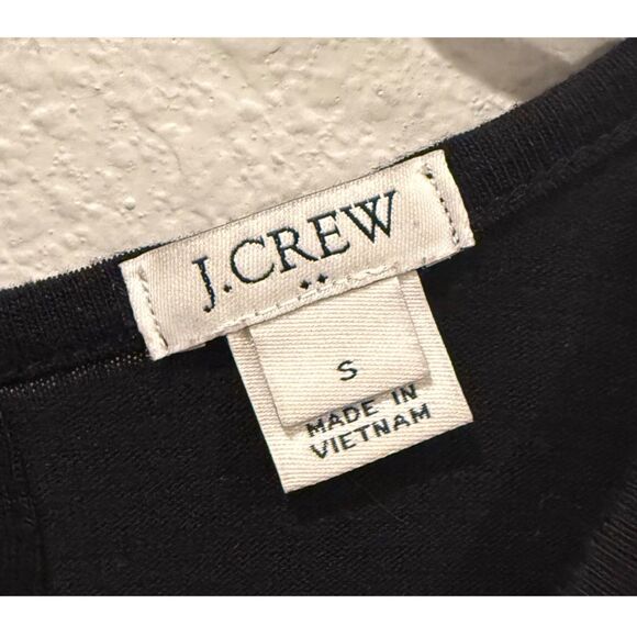 J.CREW Drapey Sleeveless Silky Hem Keyhole Back Black Tunic Tank Top - Picture 2 of 5